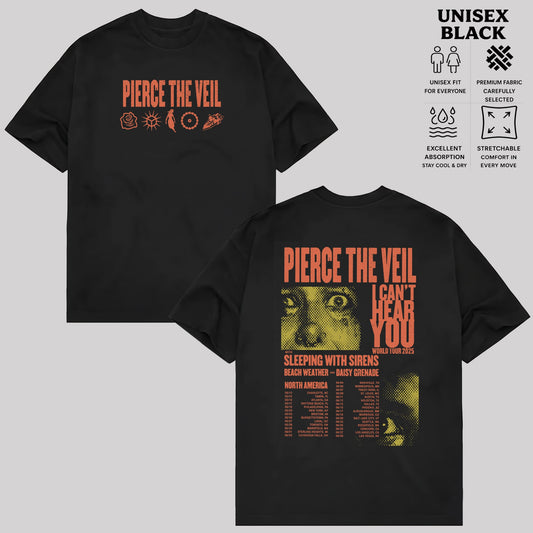 Pierce the Veil I Can't Hear You Tour Graphic T-Shirt & Hoodie
