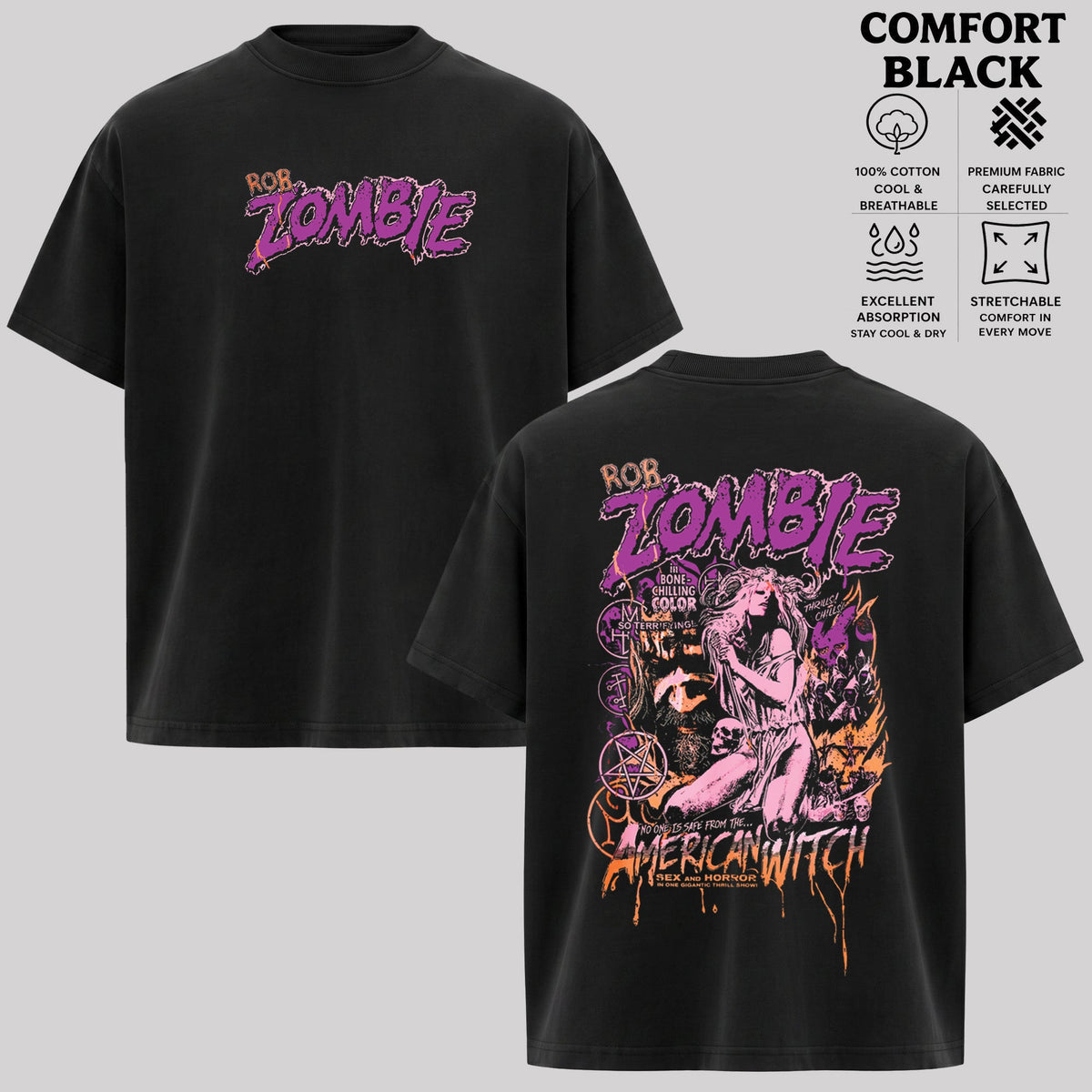 Vintage Rob Zombie American Witch Pastel T-Shirt & Hoodie