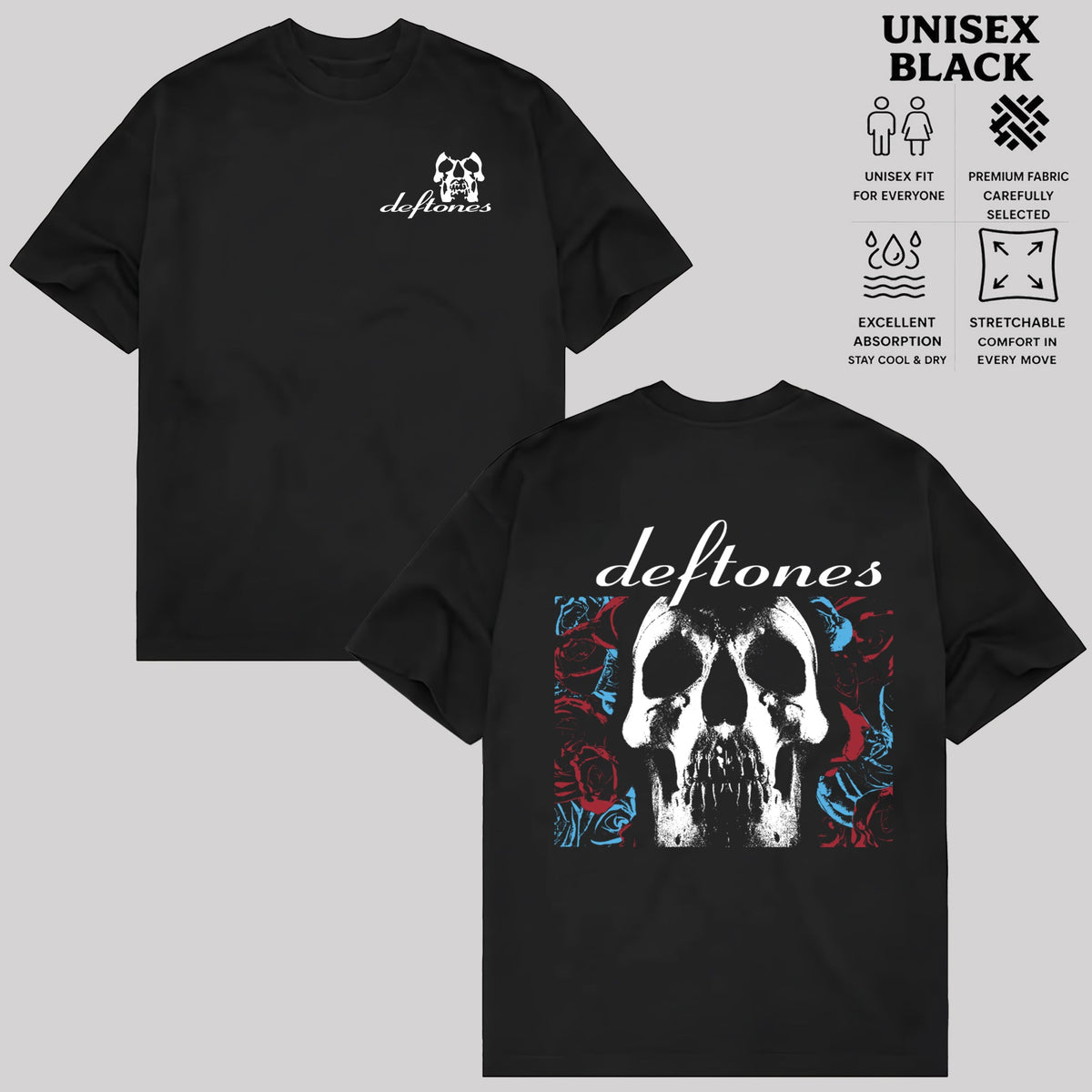 Vintage Deftones Skull Black t-shirt & hoodie