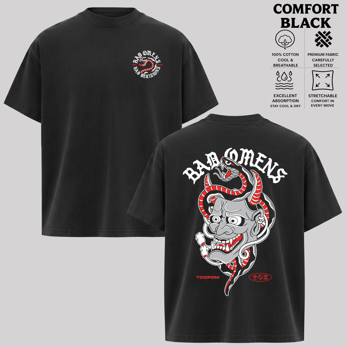 Retro Bad Omens Band Hannya 2022 Merch T-Shirt & Hoodie