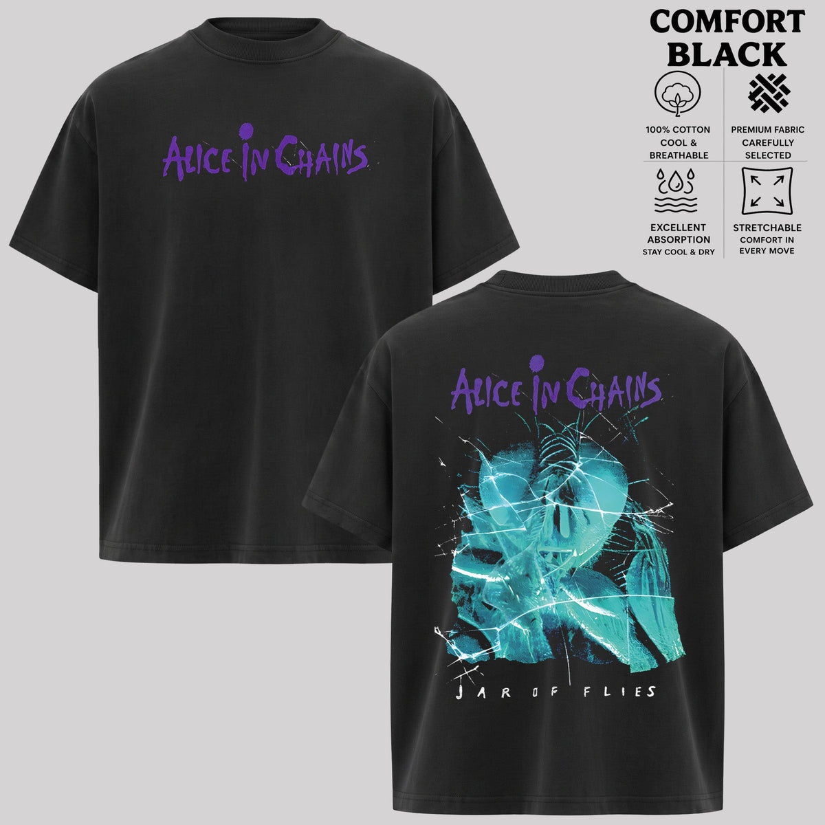 Retro Band Merchandise Official Alice In Chains Facelift T-Shirt & Hoodie