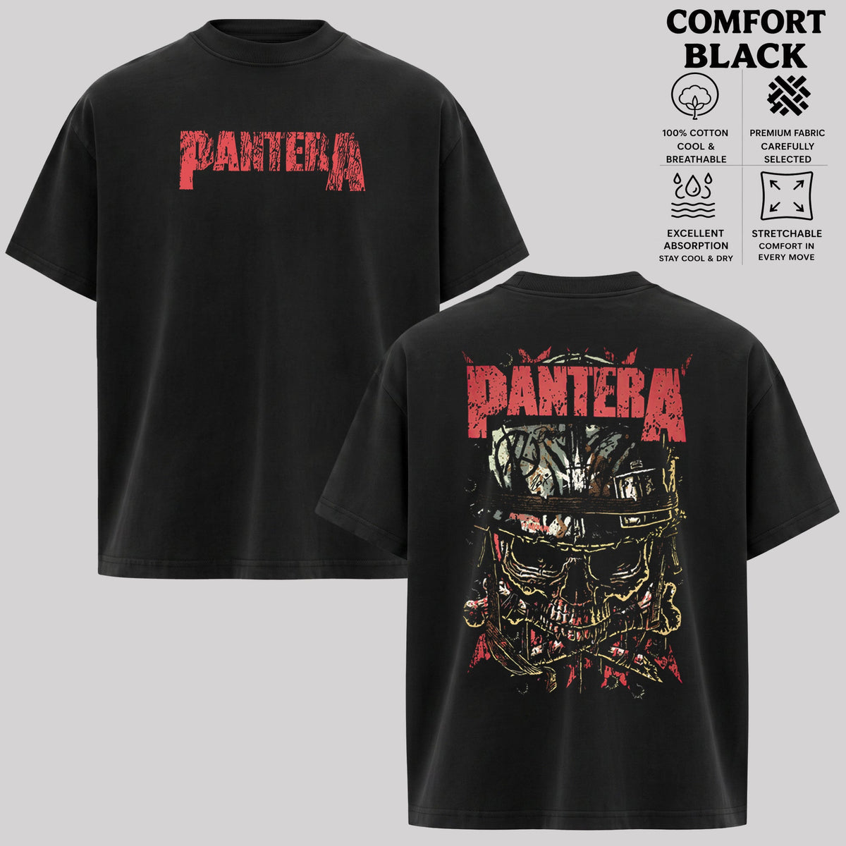 Pantera Skull Graphic T-Shirt Heavy Metal Band T-Shirt & hoodie