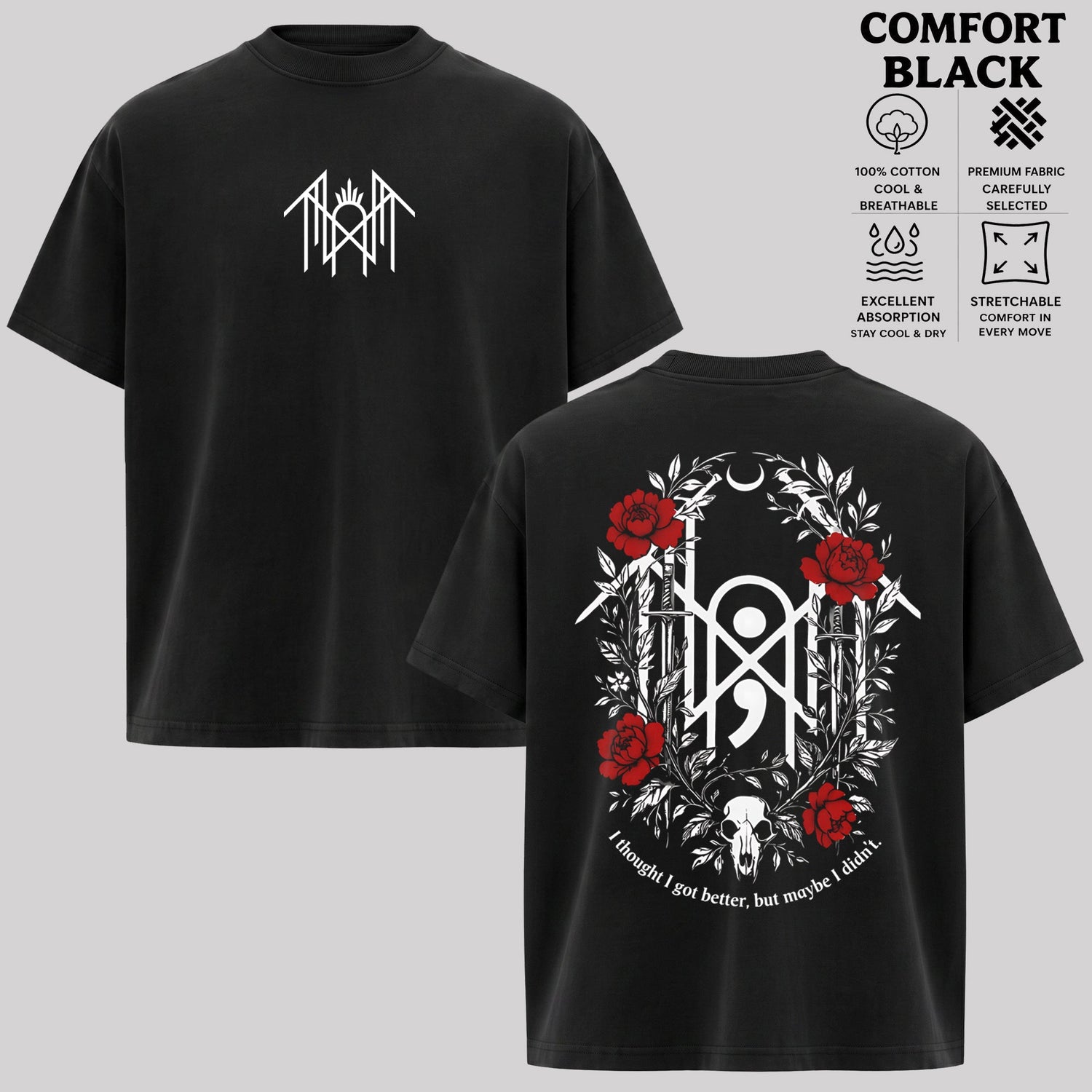 Sleep Token Red Rose Skull Sigil Graphic T-Shirt & Hoodie