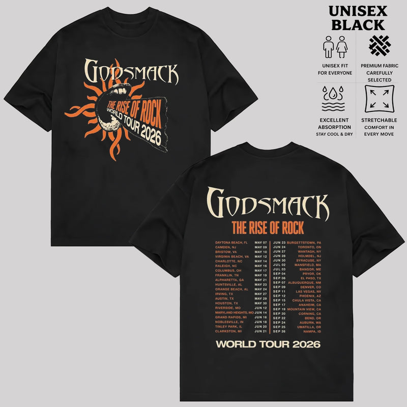 Godsmack The Rise of Rock Tour 2026 T-Shirt & Hoodie