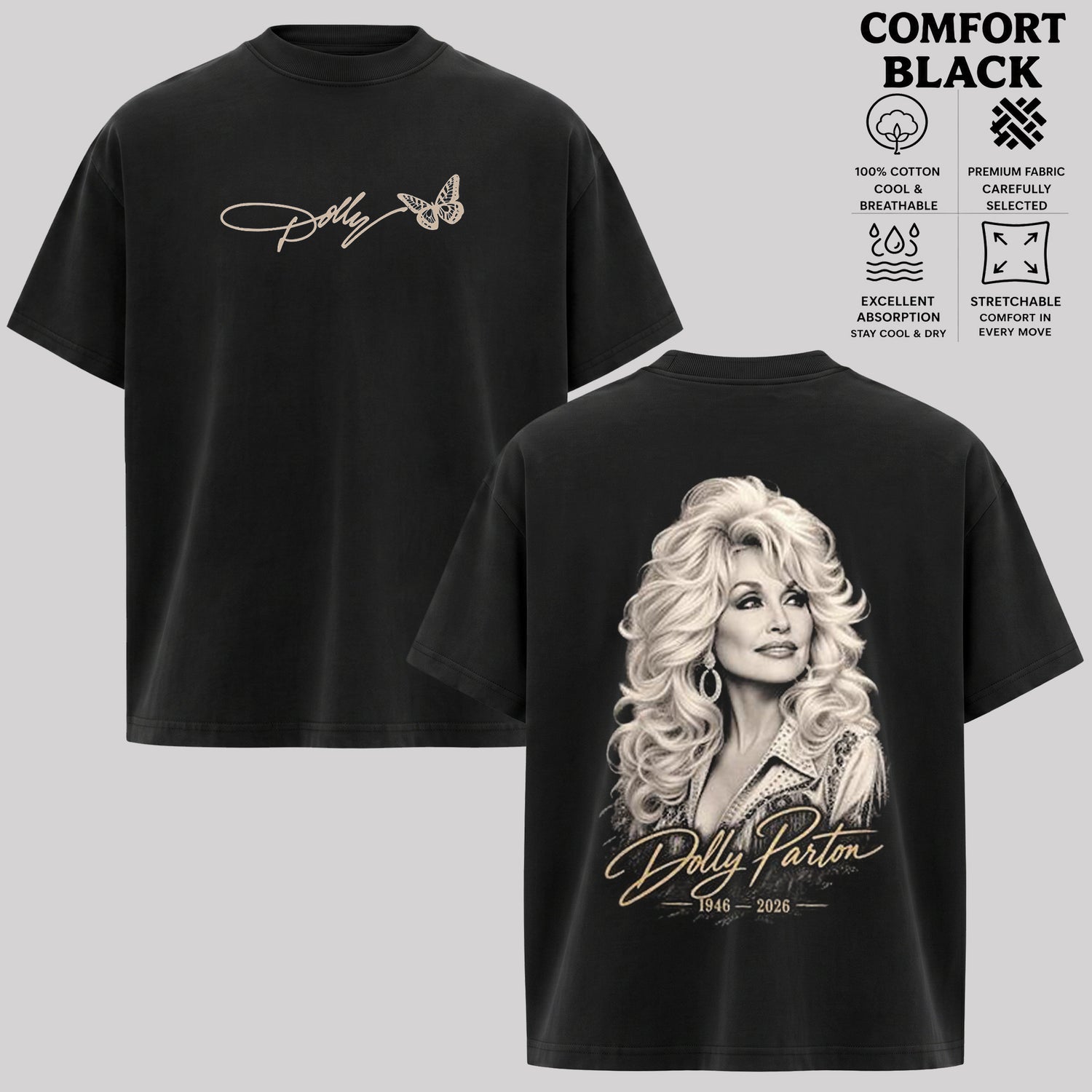 Dolly Parton Retro Graphic T-Shirt & Hoodie