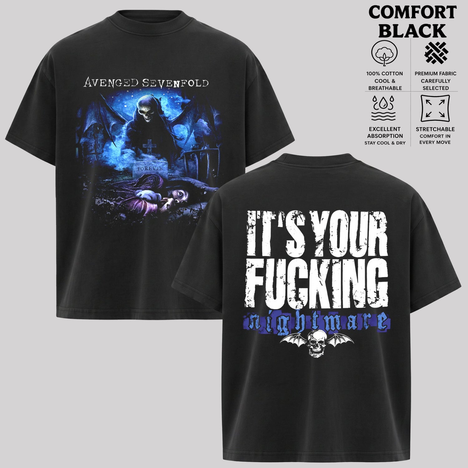 Avenged Sevenfold Winged Death A7X Rock T-shirt & Hoodie