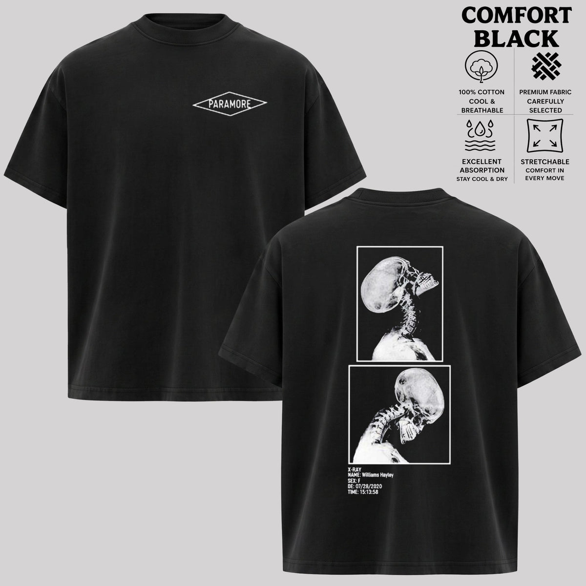 Paramore X-Ray Skeleton Graphic T-Shirt & Hoodie