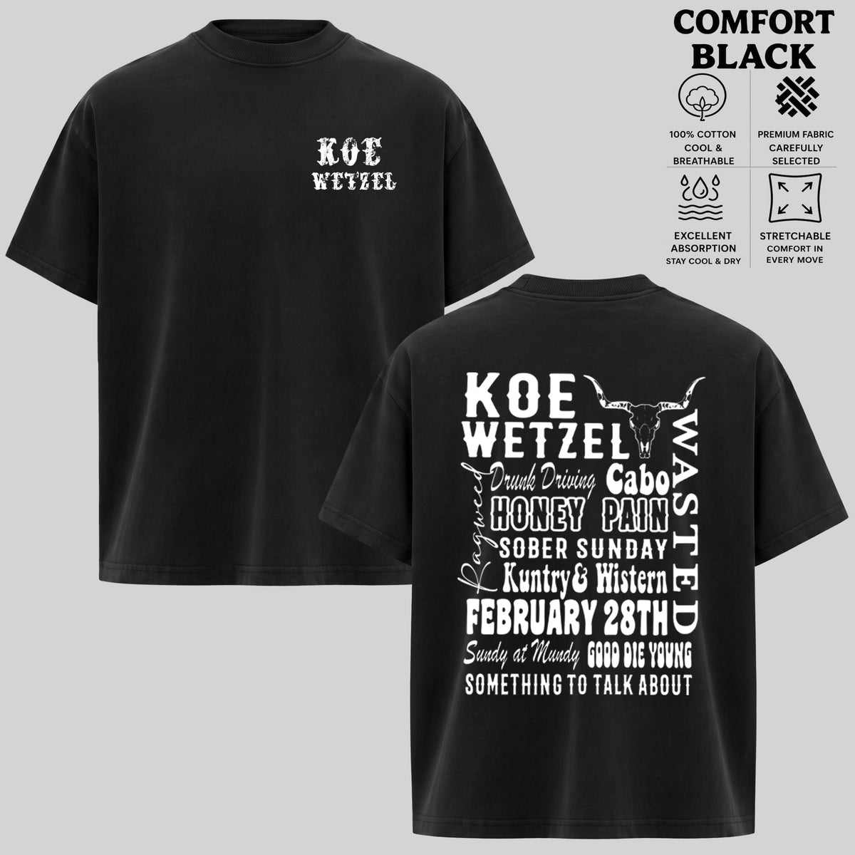 Koe Wetzel Graphic T-Shirt, Vintage Country Rock Band Shirt & Hoodie