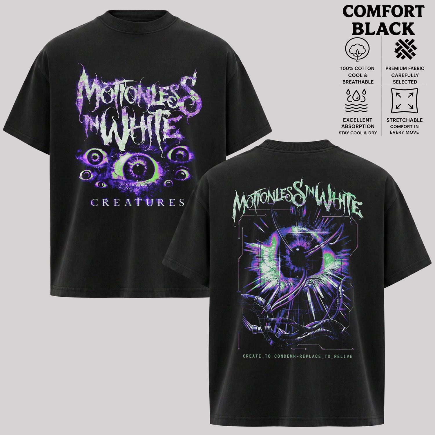 Retro Motionless In White Sign Of Life Eye T-Shirt , MIW T-Shirt & Hoodie.