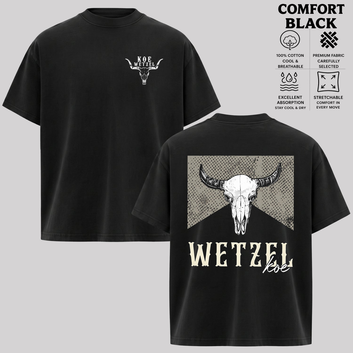 Vintage Koe Wetzel Bull Skull T-Shirt & Hoodie