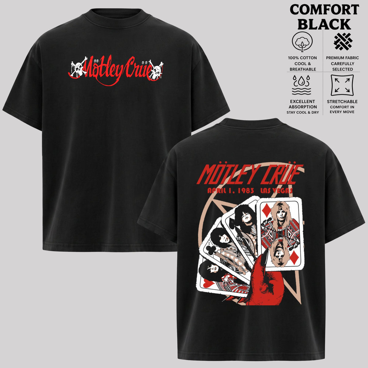 Motley Crue Band T-Shirt, Vintage Rock Graphic Tee, 80s Heavy Metal Style Shirt