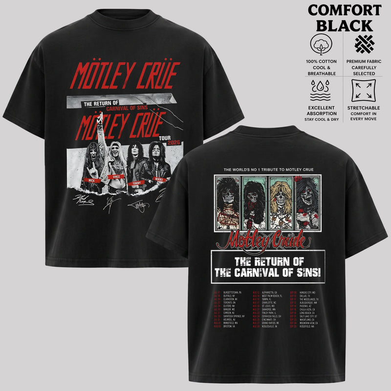 Retro Motley Crue Tour 2026 T-shirt  & Hoodie