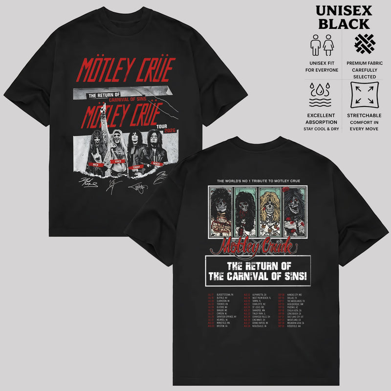 Retro Motley Crue Tour 2026 T-shirt  & Hoodie