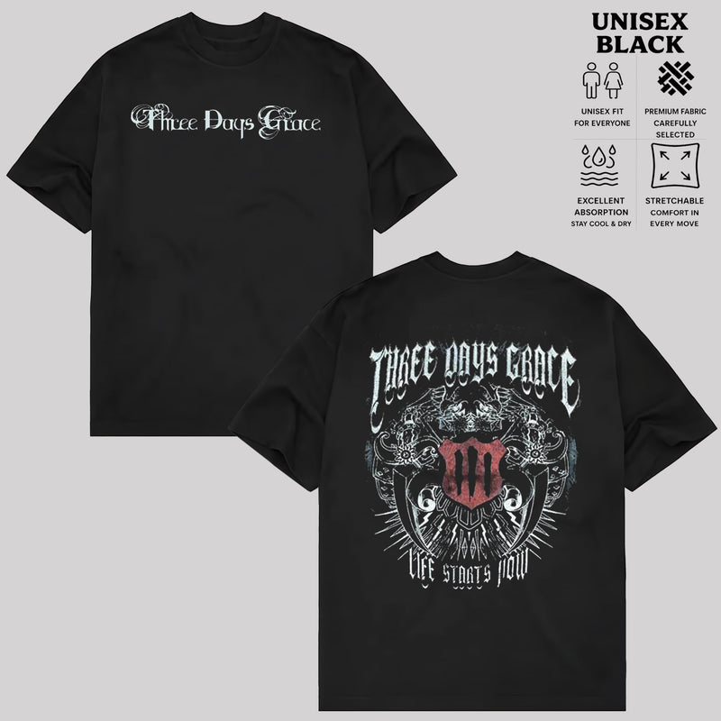 Three Days Grace Gothic Crest T-Shirt & hoodie