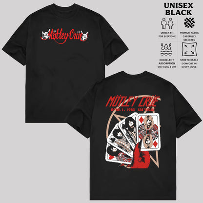 Motley Crue Band T-Shirt, Vintage Rock Graphic Tee, 80s Heavy Metal Style Shirt