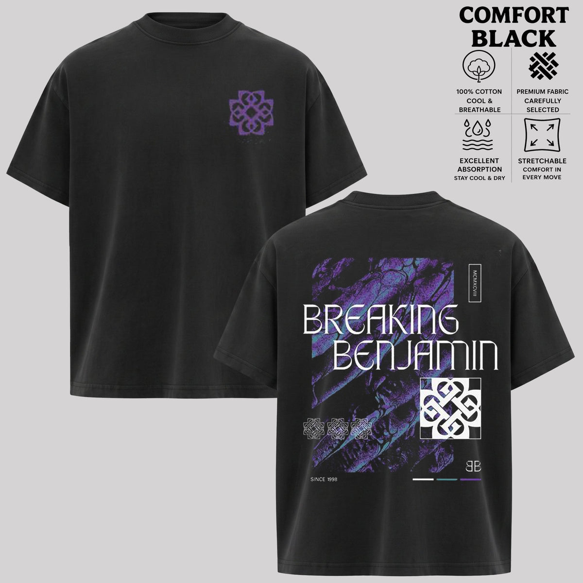 Breaking Benjamin Purple Graphic T-Shirt & Hoodie