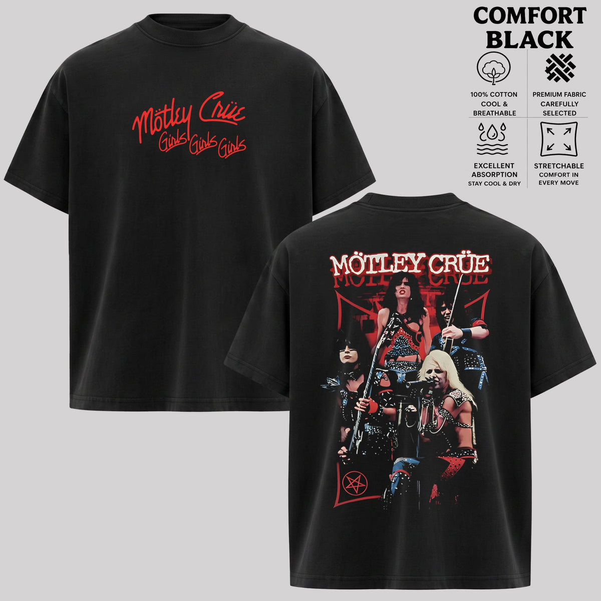 Vintage Motley Crue Live Band T-Shirt & Hoodie