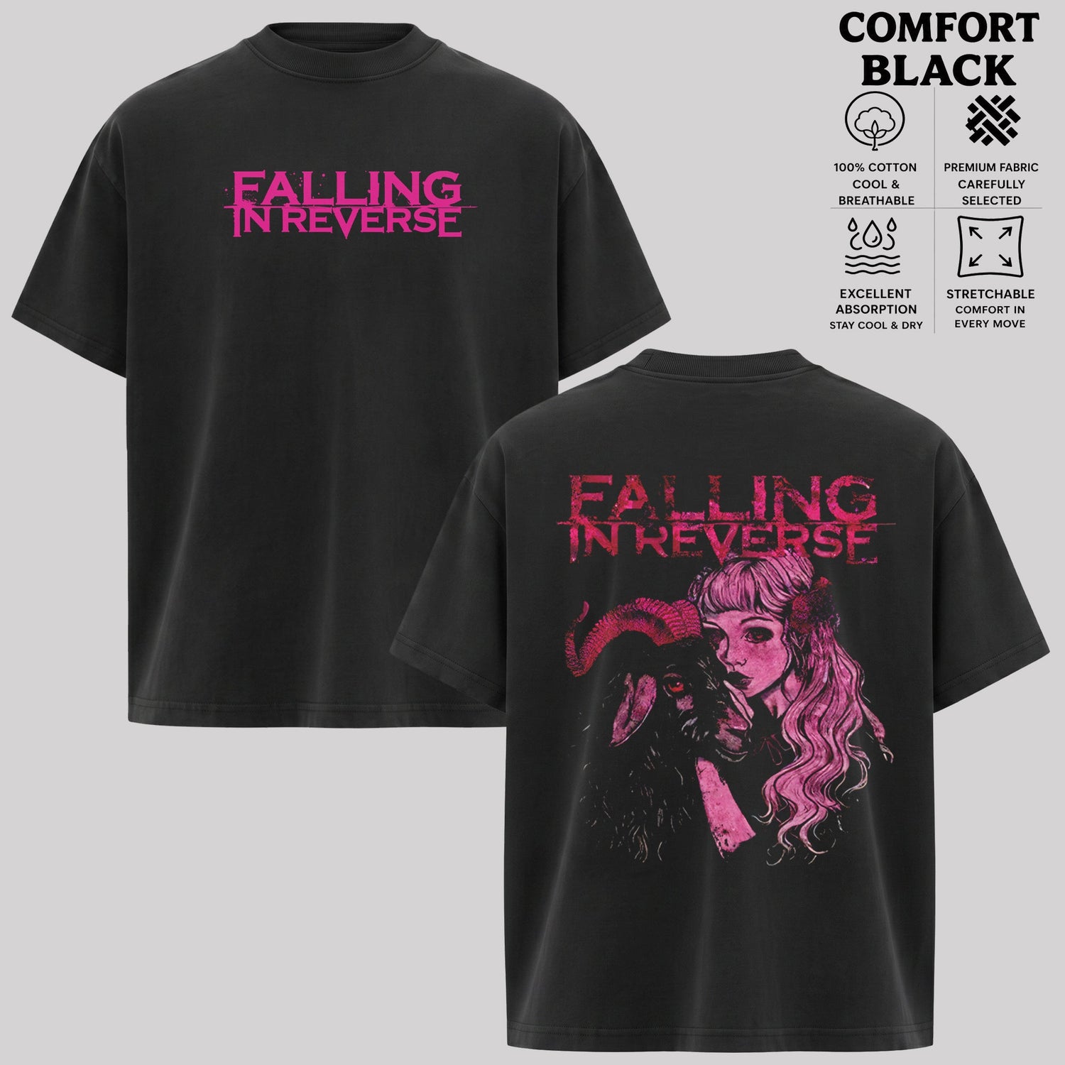 Retro Falling In Reverse T-Shirt - 2 Sided Rock Tee shirt & hoodie